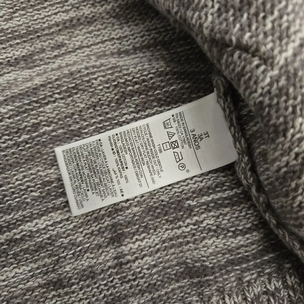 Old Navy Open Front Grey Marled Cardigan Toddler‎ Girl Size 3T New with Tags- S9